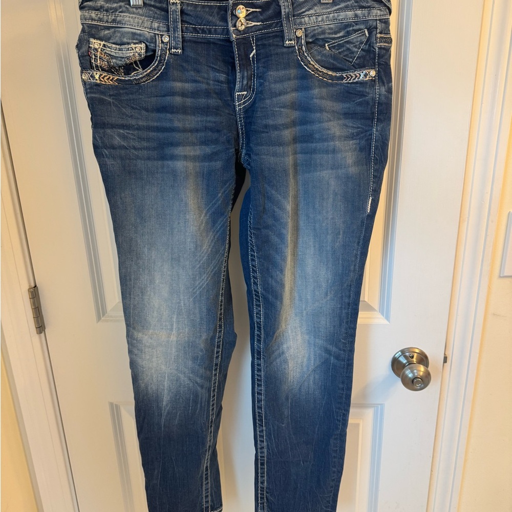 Vigoss Blue Skinny Jeans with Faded Details